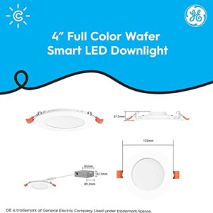 GE CYNC Smart LED Wafer Downlights, Color Changing and White Tones Wafer Lights, No Recessed Housing Required, 4 Inches (3 Pack)