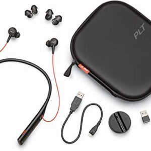 Plantronics Voyager 6200 UC USB-C Business-Ready Bluetooth Neckband Headset w/Earbuds, Black