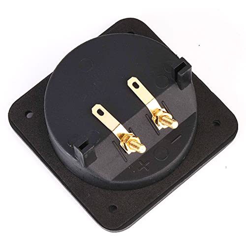 YTYKINOY 2 Pcs 3.1” Double Binding Round Gold Plate Push Spring Loaded Jacks Speaker Box Terminal Cup