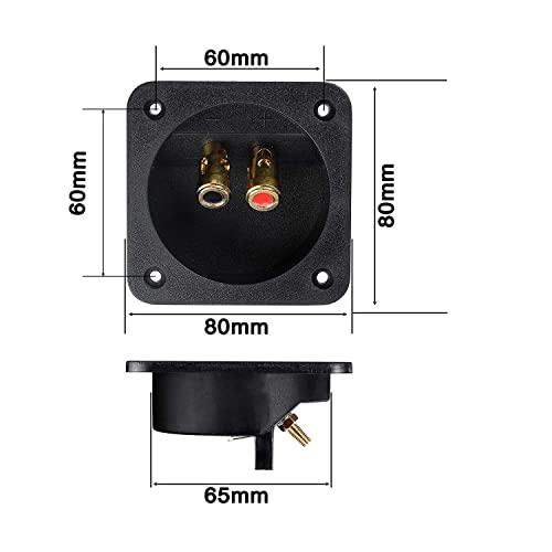 YTYKINOY 2 Pcs 3.1” Double Binding Round Gold Plate Push Spring Loaded Jacks Speaker Box Terminal Cup