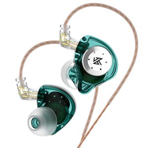 kz edx pro in-ear monitor headphones wired, iem earphones, dual dd hifi stereo sound earphones noise cancelling earbuds(green,no mic)