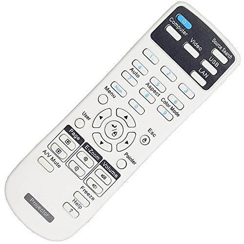 Universal Projector Remote Control for Epson Home Cinema, Powerlite, EB-, EX, VS, H, BrightLink, EMP- Series Projectors