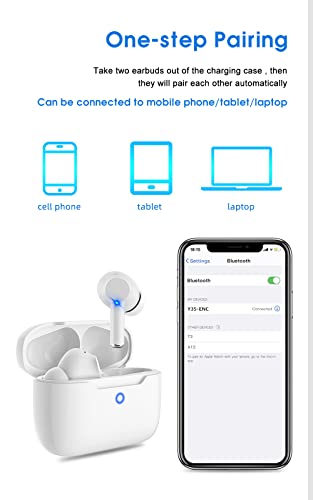 Wireless Earbuds, Bluetooth 5.3 Headphones with 4 HD Mics, Wireless Headphones ENC Noise Cancelling Earbuds Type C Ear Buds, 30H Playtime Sports for iPhone Samsung Andoird