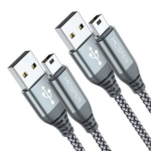 mini usb cable [3.3ft 2 pack],usb 2.0 type a to mini b cable braided charging cord compatible with mp3 player, digital camera,gopro hero 3+, ps3 controller,garmin nuvi gps yeti microphone etc