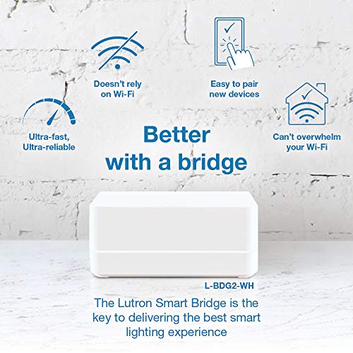Lutron Caséta Wireless Smart Lighting Dimmer Switch Starter Kit with Caséta Smart Hub and Pico Bracket | Works with Alexa, Google Assistant, Ring, Apple HomeKit | P-BDG-PKG1W-A