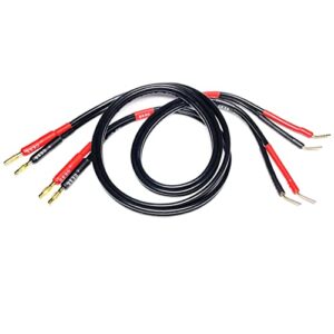 CESS-119-3f Banana Plug to Pin Type Plug 12AWG 680 Strand Count Super Soft Silicone Wire Speaker Cable, 2-Channel (3 Feet)