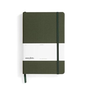 anecdote. lined journal notebook. hard cover, ruled, thick 100 gsm paper, a5 size: 8.3 inches x 5.4 inches. use for school, office, home or business. (evergreen)