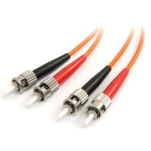 startech.com 2m fiber optic cable – multimode duplex 62.5/125 – lszh – st/st – om1 – st to st fiber patch cable (fibstst2) orange