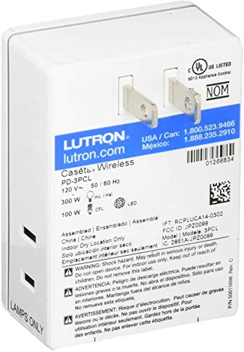 Lutron Caséta Wireless Smart Lighting Lamp Dimmer | PD-3PCL-WH