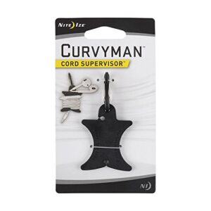 nite ize curvyman cord supervisor – easy earbud organizer, headphone cord wrap – black