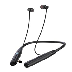 hornorm neckband bluetooth headphones with tf card slot 100 hours playtime neck bluetooth earphones with microphone around the neck earbuds magnetic earphones compatible with cellphones,pc,tablet