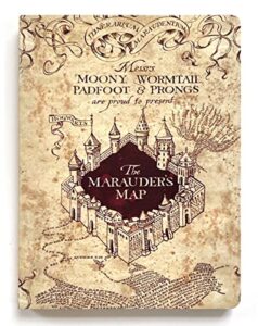 paper house productions harry potter 8″ foil accent soft cover journal with satin ribbon page marker – marauder’s map
