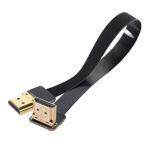 cablecc cyfpv fpv hdmi male to up angled 90d hdmi male hdtv fpc flat cable for fpv hdtv multicopter aerial photography (20cm)
