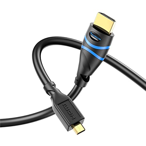 BlueRigger Micro HDMI to HDMI Cable (15 FT, 4K 60Hz, HDR, High Speed, Ethernet) - Compatible with GoPro Hero 7/6/5/4, Raspberry Pi 4, Sony A6000/A6300 Camera, Nikon B500, Lenovo Yoga 3 Pro, Yoga 710