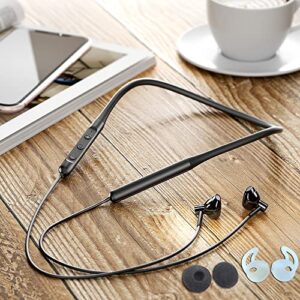SUYUZREY Bluetooth Earbud, Magnetic Neck Hanging Wireless Earphones Call Noise Cancelling in-Ear bass Headphones with Mic,Earbuds Noise Isolating Foams pad and Sports Ear Hooks,16h,auto Connect