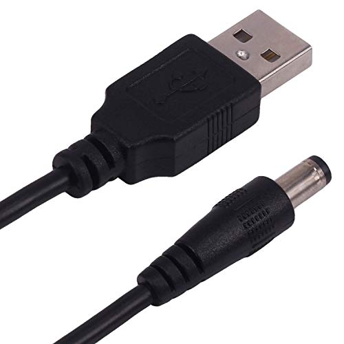 USB to DC Power Cord, Yeworth [2 Pack] 0.25m USB 2.0 A Type Male to DC 5.5 x 2.1mm DC 5V Power Plug Connector Cable USB to 5V Power Charging Adapter (USB to DC 5.5 x 2.1mm)