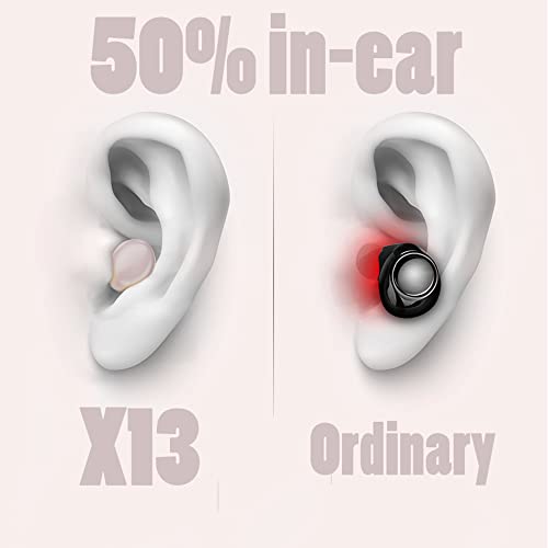 Hliavvei X13 Bluetooth Earbuds 5.1, Single Bluetooth Earbuds, Microphone Calls, Invisible Earbuds,Smart Touch,Waterproof,Sports Earbuds,Charging Case Earbuds,in-Ear Earbuds,Sleep Headphones