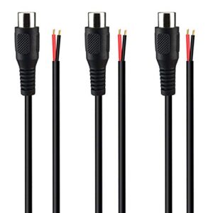 siocen (3 pack) replacement rca female jack plug connector adapter to bare wire open end audio video rca cable for repair