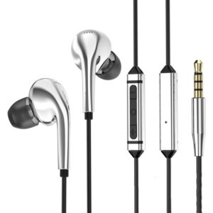 keephifi in-ear monitors blon bl-t3 headphones,11mm composite copper clad aluminum diaphragm dd earbuds of full bass and strong vocals for hifi sport, games, music earphones (with mic, silver)