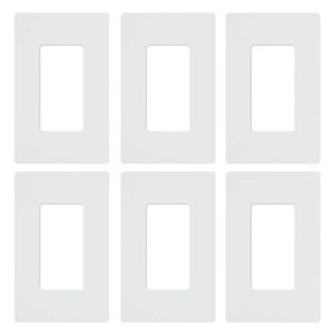 lutron claro 1 gang decorator/rocker wallplate, gloss, white (6-pack) | cw-1-wh-6