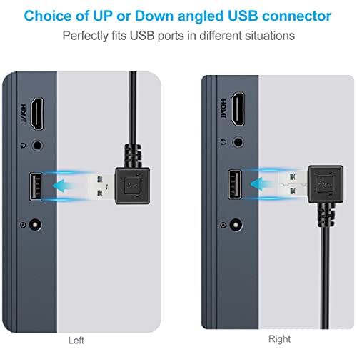 URWOOW 2 Pack SuperSpeed USB 3.0 Angle Male to Female Extension Cable Convertor Adapter Extender Cord Left and Right Angle one Each - 6 inch 2 Pack