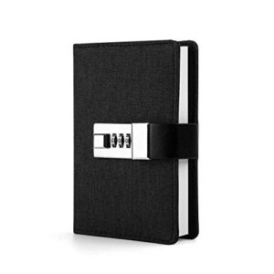 lock journal planner organizer lock diary travel diary a7 mini pocket notebook black