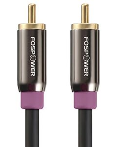 subwoofer cable (10 feet), fospower rca to rca audio stereo cable, male to male – dual shielded cord | 24k gold plated connector | corrosion resistant | clean sounding signal