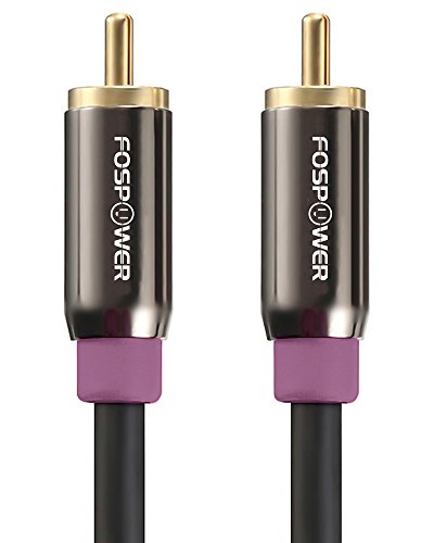 Subwoofer Cable (10 Feet), FosPower RCA to RCA Audio Stereo Cable, Male to Male - Dual Shielded Cord | 24K Gold Plated Connector | Corrosion Resistant | Clean Sounding Signal