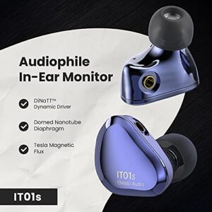 iBasso IT01s Audiophile in-Ear Monitors with DiNaTT Dynamic Driver (Blue Mist)