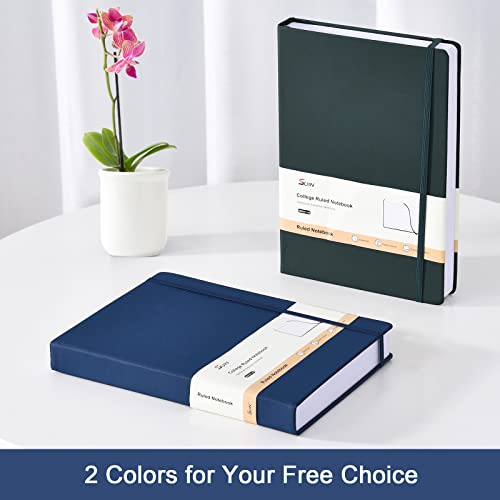 Hardcover Lined-Journals-Notebooks 304 pages, Heavy Duty B5 College Ruled Notebook, 100gsm Thick Lined Paper, Faux Leather cover, for Women Men Work School, 7.6'' X 10'' (Navy Blue)