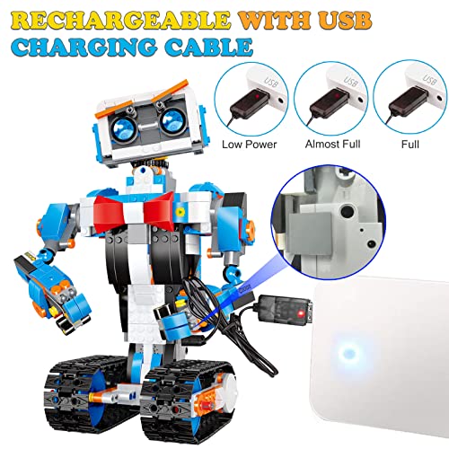 OKK Robot Building Toys for Boys, STEM Projects for Kids Ages 8-12, Remote & APP Controlled Engineering Learning Educational Coding DIY Building Kit Rechargeable Robot Toy Gifts for Girls (635 Pieces)