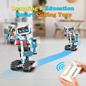 OKK Robot Building Toys for Boys, STEM Projects for Kids Ages 8-12, Remote & APP Controlled Engineering Learning Educational Coding DIY Building Kit Rechargeable Robot Toy Gifts for Girls (635 Pieces)