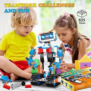 OKK Robot Building Toys for Boys, STEM Projects for Kids Ages 8-12, Remote & APP Controlled Engineering Learning Educational Coding DIY Building Kit Rechargeable Robot Toy Gifts for Girls (635 Pieces)