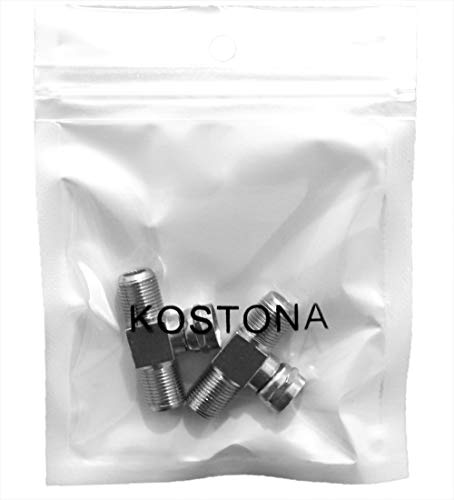 KOSTONA F-Type RG6 Coax Cable Splitter Combiner Adapter Connecter for TV Video Antenna Cable Satellite (2 Pack, 3-Way F-Type Male to 2 Female)
