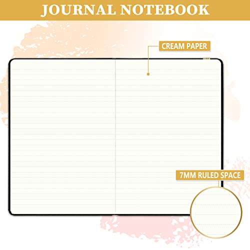 Artfan Ruled Notebook/Journal – Premium Thick Paper Faux Leather Classic Writing Notebook with Pocket + Page Dividers Gifts, Banded, Large, 180 Pages, Hard Cover, Lined (5.8 x 8.4) - Bee