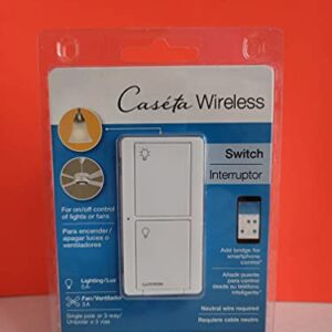 Lutron PD-5ANS-WH-R WIRELS Switch WHT 5A, White & Gray