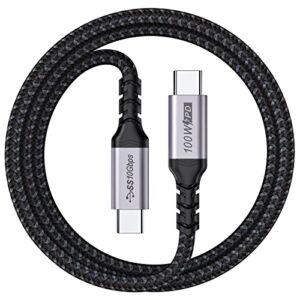 usb-c to usb-c cable (100w/5a/3ft/), 10gbps data transfer, 4k video with e-marker pd 3.0 fast charge for macbook pro, ipad, phones : samsung galaxy s23 s22 s21, note 10 20
