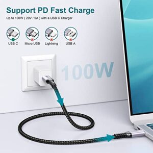 USB-C to USB-C Cable (100W/5A/3FT/), 10Gbps Data Transfer, 4K Video with E-Marker PD 3.0 Fast Charge for MacBook Pro, iPad, Phones : Samsung Galaxy S23 S22 S21, Note 10 20