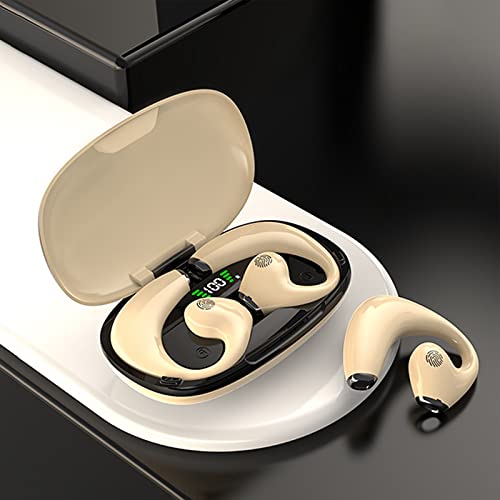 Kadlawus True Wireless Bone-Conduction Bluetooth Headset - No in Ear Ear LED Earbuds HiFi Audio Quality Dual HD Call Bones Conduction Earphone 480H Long Endurance Sports Headset