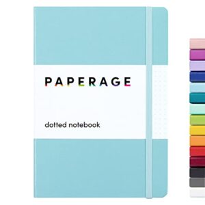 paperage dotted journal notebook, (blue), 160 pages, medium 5.7 inches x 8 inches – 100 gsm thick paper, hardcover