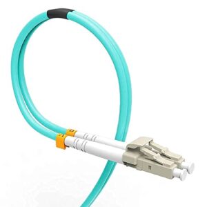 fiber patch cable, vandesail 10g gigabit fiber optic cables with lc to lc multimode om3 duplex 50/125 ofnp (1m, om3-5pack)
