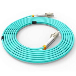 Fiber Patch Cable, VANDESAIL 10G Gigabit Fiber Optic Cables with LC to LC Multimode OM3 Duplex 50/125 OFNP (1M, OM3-5Pack)