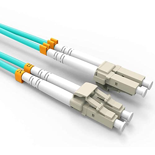 Fiber Patch Cable, VANDESAIL 10G Gigabit Fiber Optic Cables with LC to LC Multimode OM3 Duplex 50/125 OFNP (1M, OM3-5Pack)