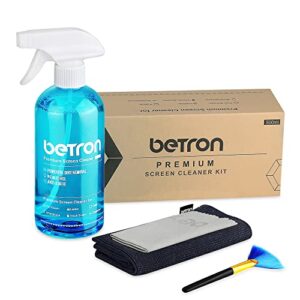Betron TV Screen Cleaner Including Microfibre Clothes and Dust Brush for LED HDTVs PC Monitors E-Readers Tablets Laptops Smartphone HD Displays Camera Lenses 500ml