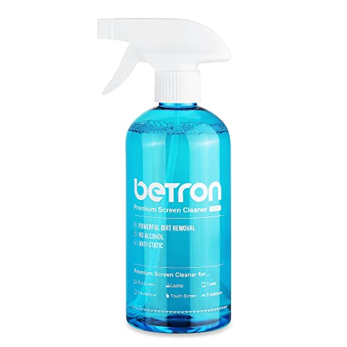 Betron TV Screen Cleaner Including Microfibre Clothes and Dust Brush for LED HDTVs PC Monitors E-Readers Tablets Laptops Smartphone HD Displays Camera Lenses 500ml