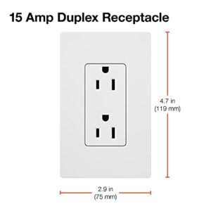 Lutron 15 Amp Tamper-Resistant Duplex Receptacle, SCRS-15-TR-MN, Midnight