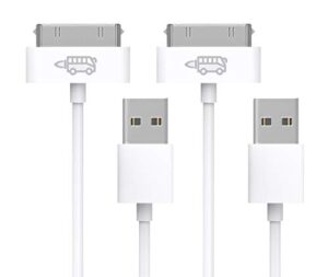 2-pack rocketbus usb sync charging charger data transfer cable cord for use to work with charge old models apple iphone 3 3g 3gs 4 4s ipod 4g 4th gen older ipad 1st 2nd 3rd generations