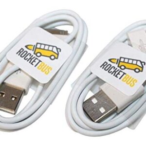 2-Pack RocketBus USB Sync Charging Charger Data Transfer Cable Cord for Use to Work with Charge Old Models Apple iPhone 3 3G 3GS 4 4S iPod 4G 4th Gen Older iPad 1st 2nd 3rd Generations