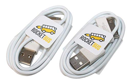 2-Pack RocketBus USB Sync Charging Charger Data Transfer Cable Cord for Use to Work with Charge Old Models Apple iPhone 3 3G 3GS 4 4S iPod 4G 4th Gen Older iPad 1st 2nd 3rd Generations