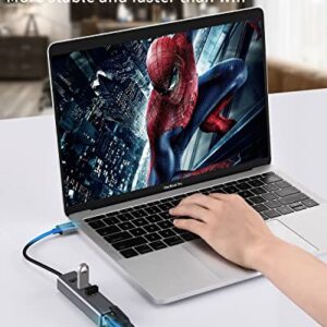 USB 3.0 to Ethernet Adapter 4 in 1 Multiport Hub with Gigabit Ethernet 1000Mbps RJ45 LAN Network Adapter Compatible and 3-Port USB3.0 Support Laptop PC MacBook Windows Linux MacOS, and More